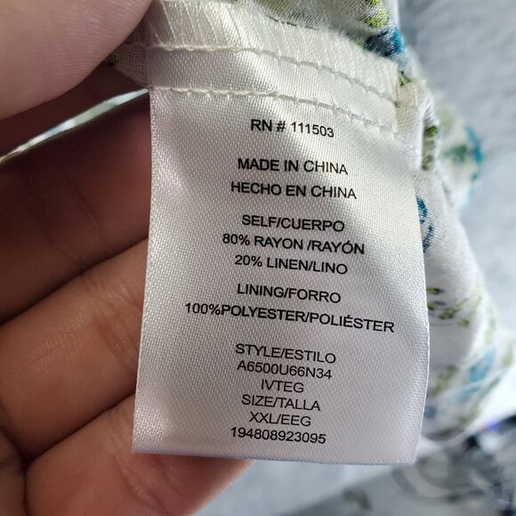 Lily Rose Dress Womens XXL White & Blue Floral Puff Sleeve Short *NWT* - Picture 7 of 9